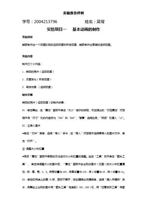 实验报告样例