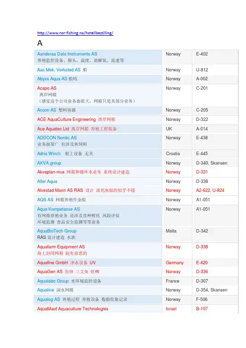 参展商information