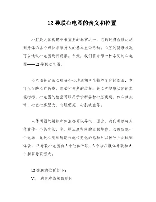 12导联心电图的含义和位置