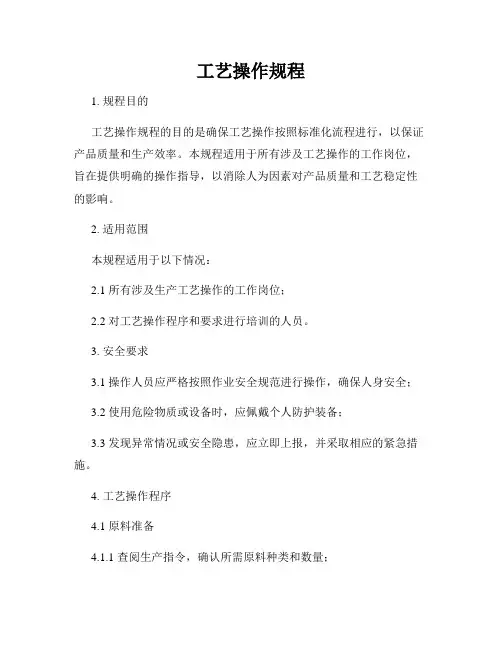 工艺操作规程