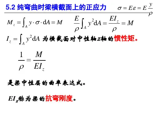 纯弯曲时梁横截面上的正应力