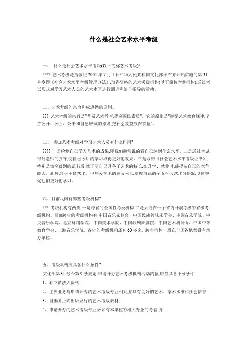 什么是社会艺术水平考级