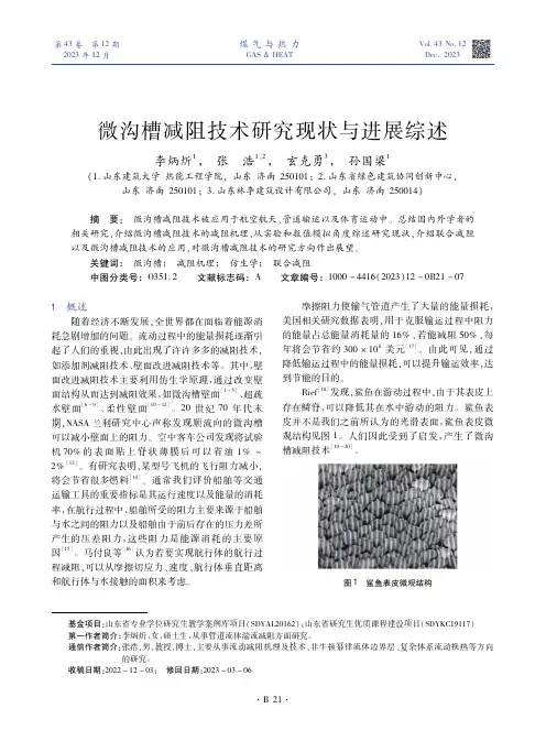 微沟槽减阻技术研究现状与进展综述