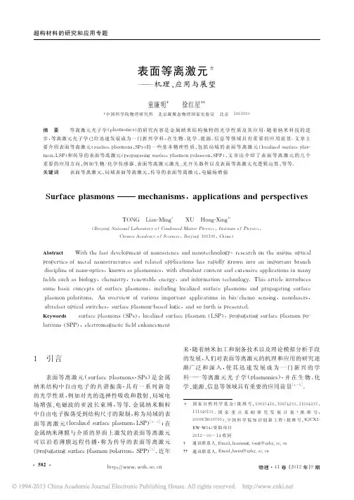 表面等离激元的机理、应用与展望