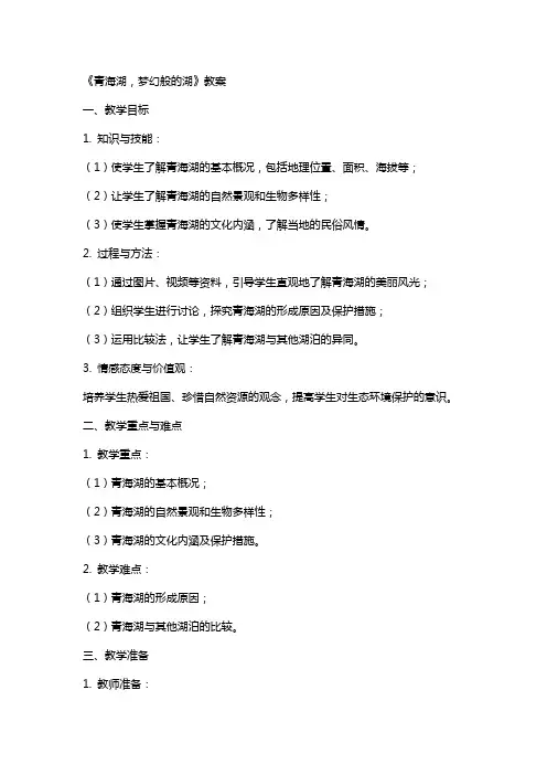 《青海湖,梦幻般的湖》教案