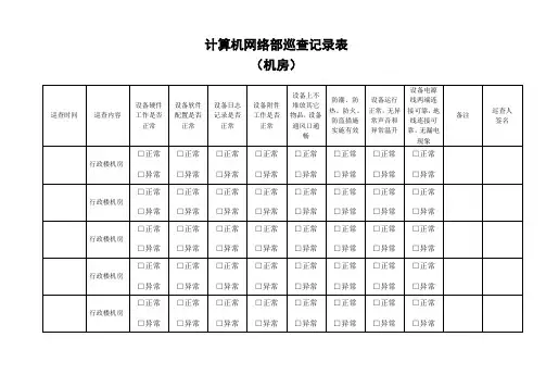 机房巡查记录表