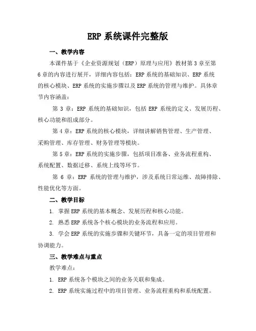 ERP系统课件完整版