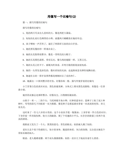 用像写一个比喻句(2)