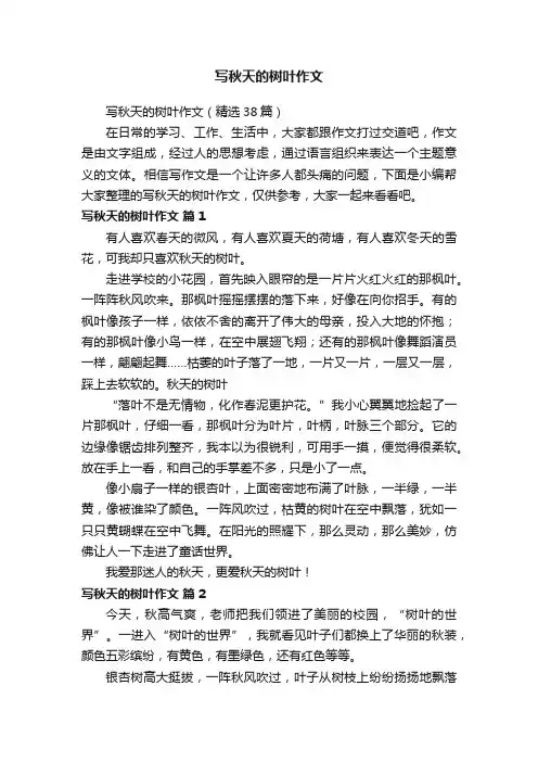 写秋天的树叶作文（精选38篇）