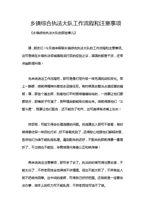 乡镇综合执法大队工作流程和注意事项