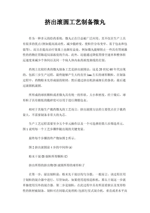 挤出滚圆工艺制备微丸