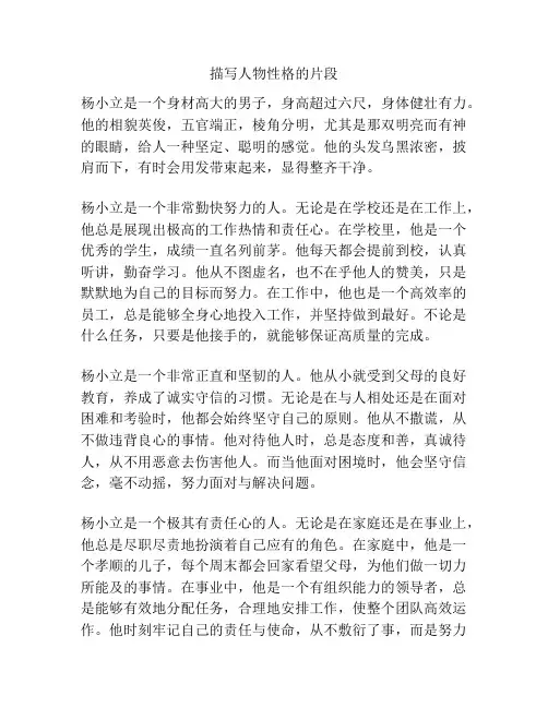 描写人物性格的片段