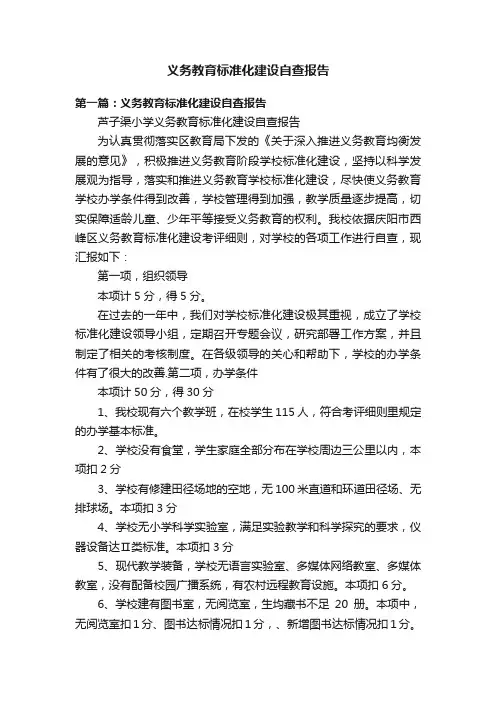 义务教育标准化建设自查报告