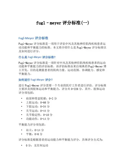 fugl–meyer评分标准(一)