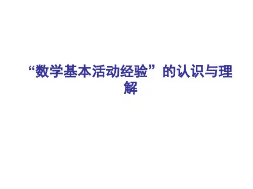 数学基本活动经验的认识与理解