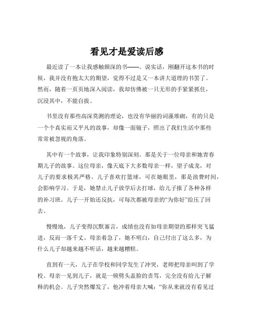 看见才是爱读后感