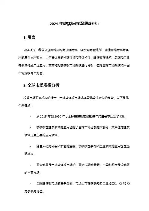 2024年玻镁板市场规模分析