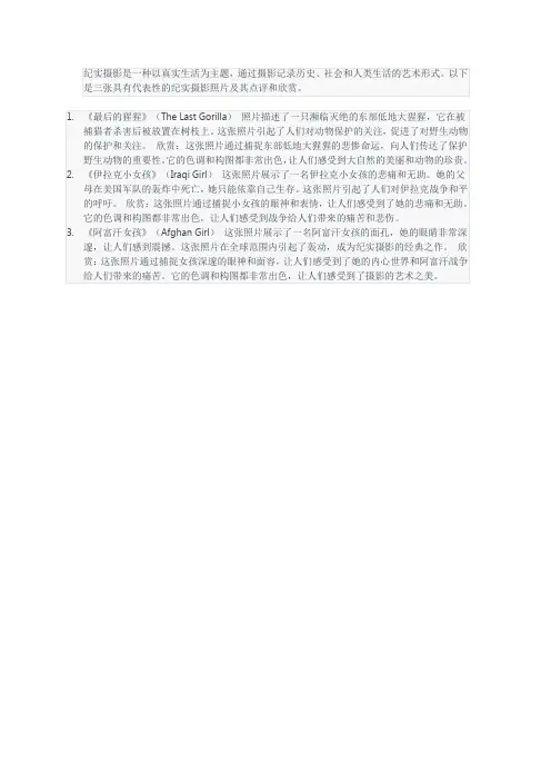 纪实摄影照片点评及欣赏