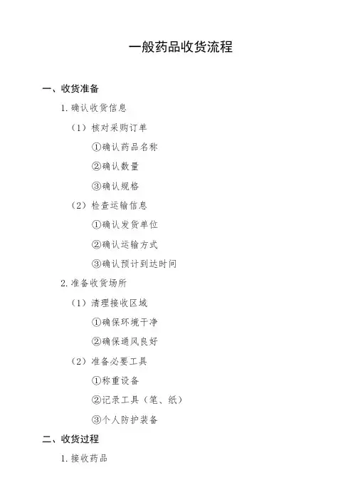 一般药品收货流程