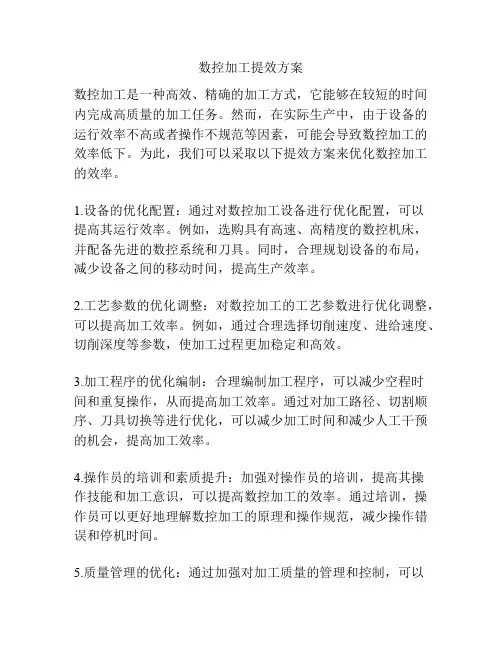 数控加工提效方案