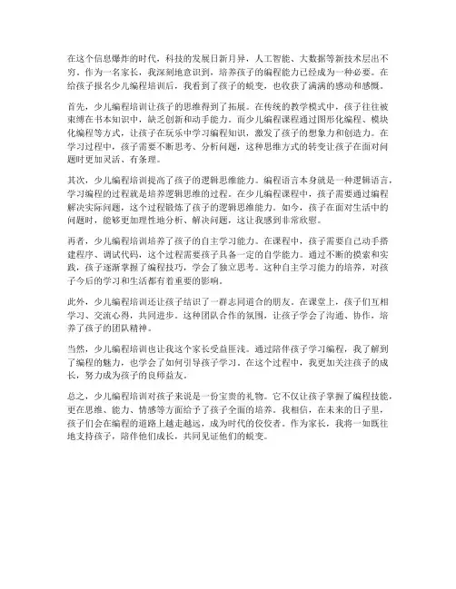少儿编程培训感想