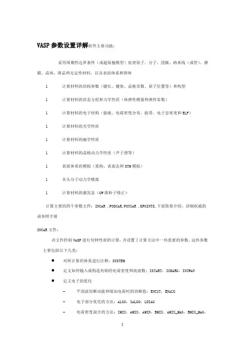 VASP参数设置详解