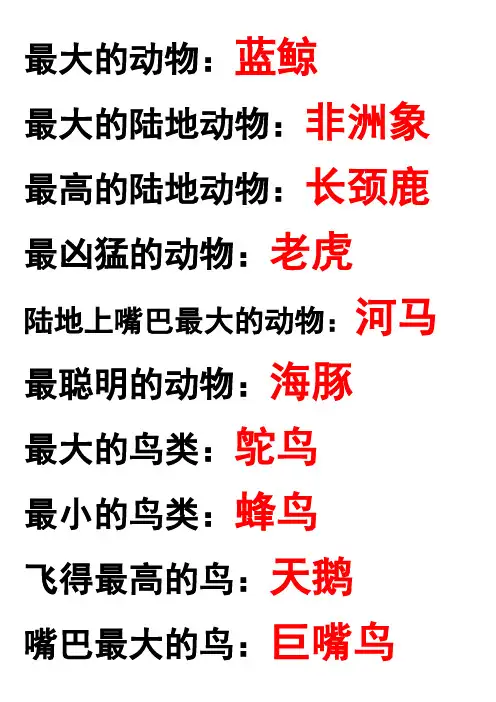 动物之最