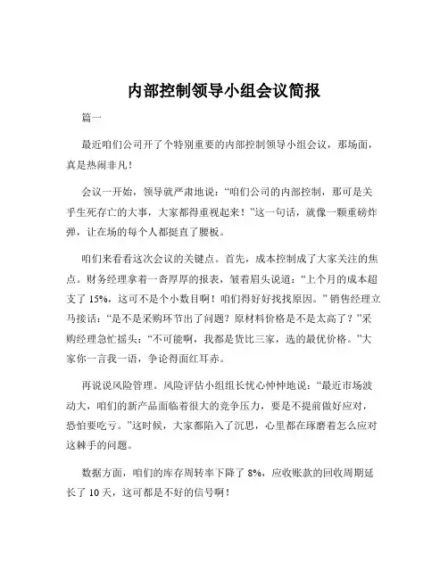 内部控制领导小组会议简报