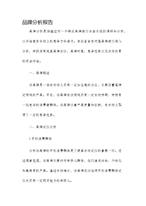 品牌分析报告