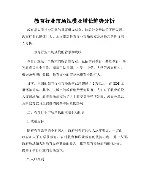 教育行业市场规模及增长趋势分析