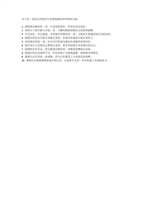 满意现在生活的文案
