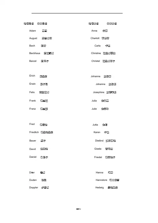 德国人名字大全