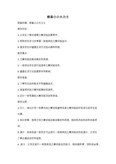 教案小小大力士