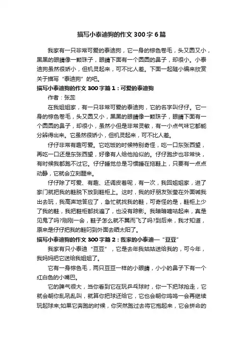 描写小泰迪狗的作文300字6篇