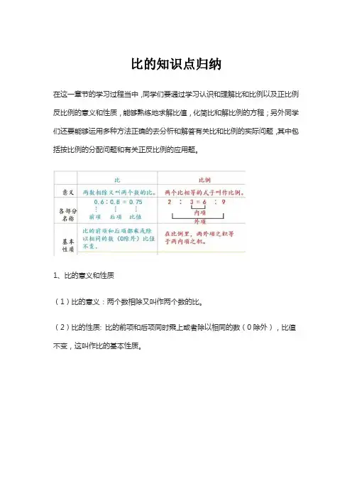 比的知识点归纳