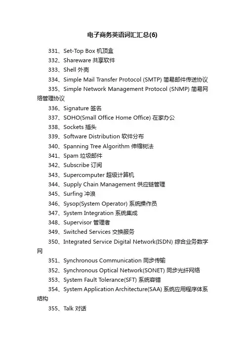 电子商务英语词汇汇总（6）
