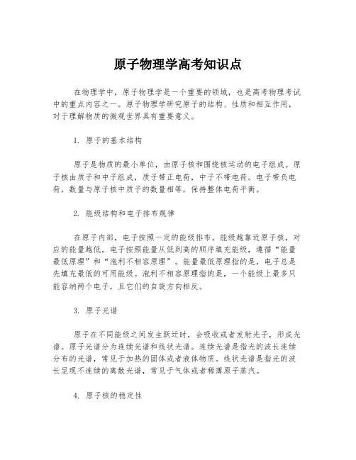 原子物理学高考知识点
