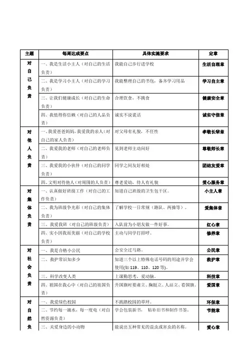 雏鹰争章细则