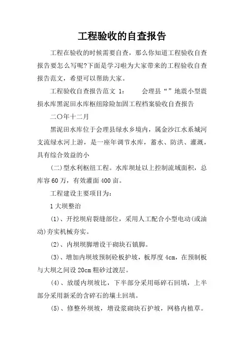 工程验收的自查报告