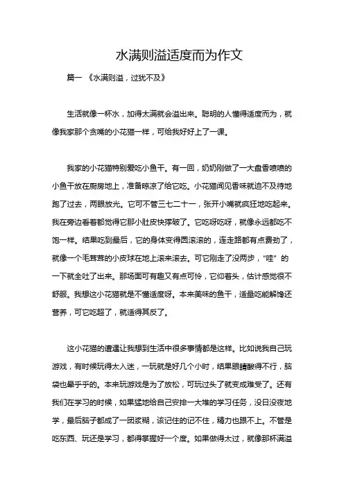 水满则溢适度而为作文