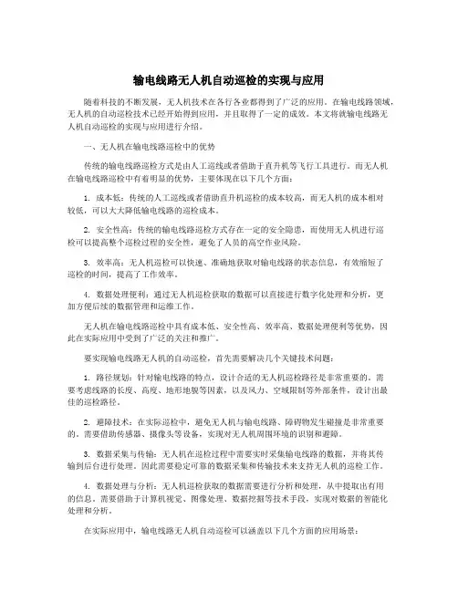 输电线路无人机自动巡检的实现与应用