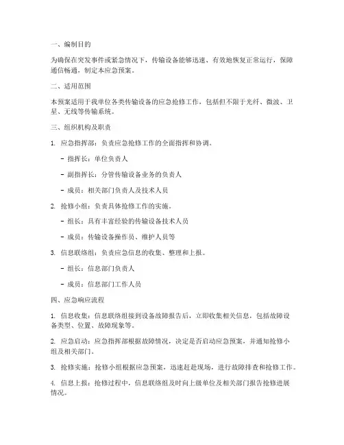 传输设备_应急预案