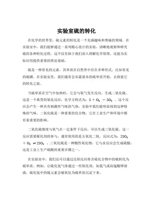 实验室硫的转化