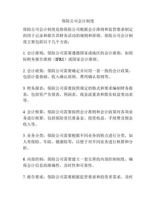 保险公司会计制度