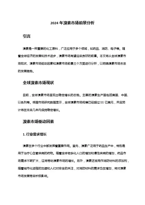 2024年溴素市场前景分析