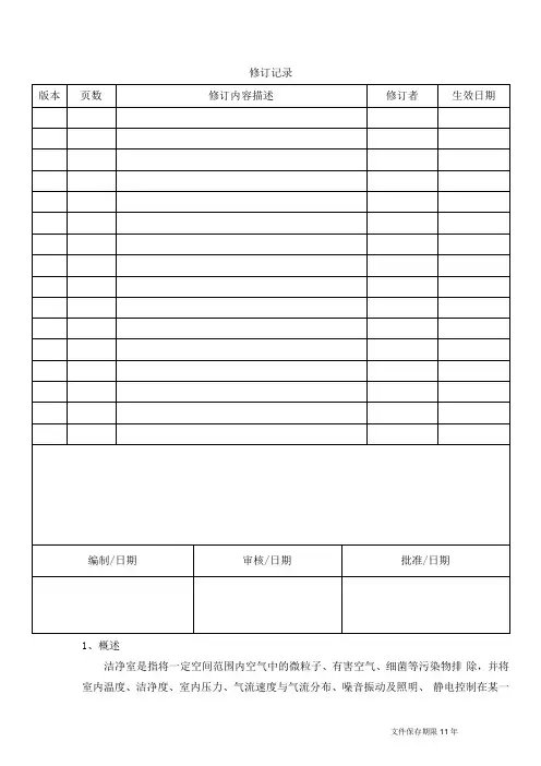 洁净车间人员上限验证方案