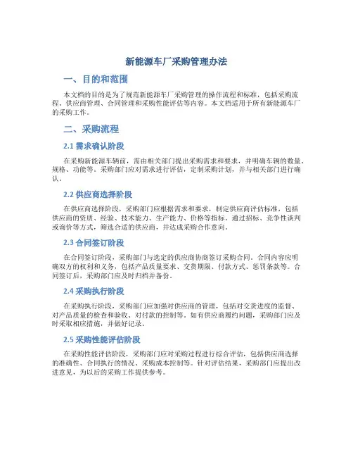 新能源车厂采购管理办法