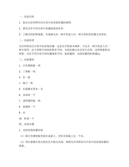 光传播实验实验报告