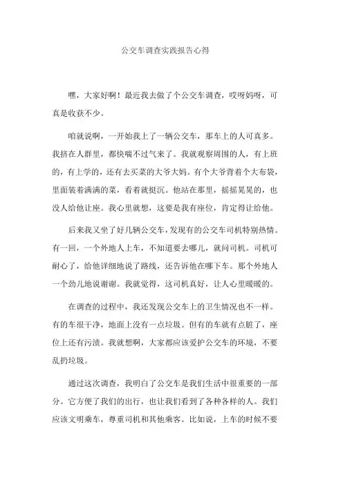 公交车调查实践报告心得