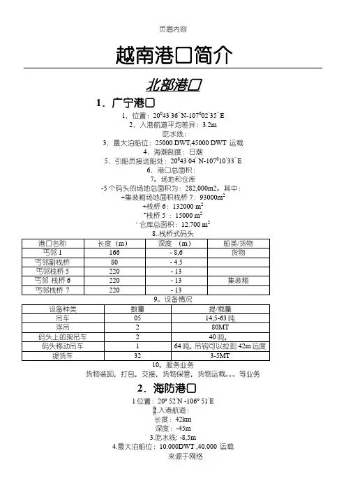 越南港口简介